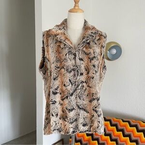 Vintage Play Papike Glam Mob Wife Faux Fur Vest